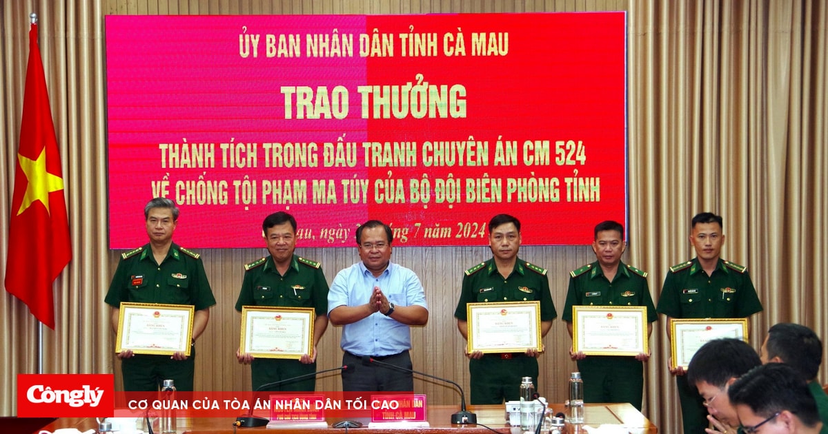 Cà Mau: Trao thưởng các cá nhân có thành tích xuất sắc trong chuyên án CM 524