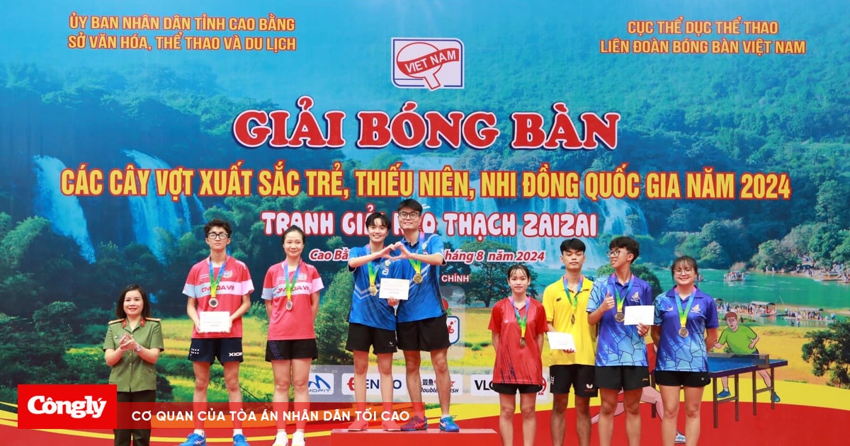 Bóng bàn CAND - T&T về nhất toàn đoàn với 14 huy chương vàng giải trẻ quốc gia